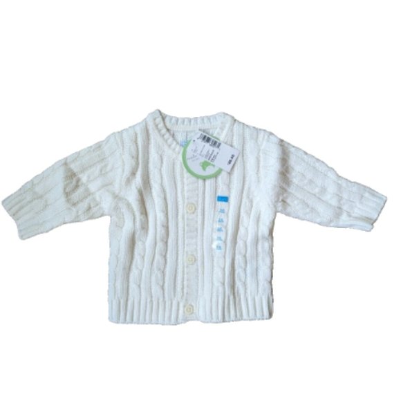 NWT The Children's Place Baby Boys Sweater Cable Knit Cardigan Button-Do… - Picture 1 of 5